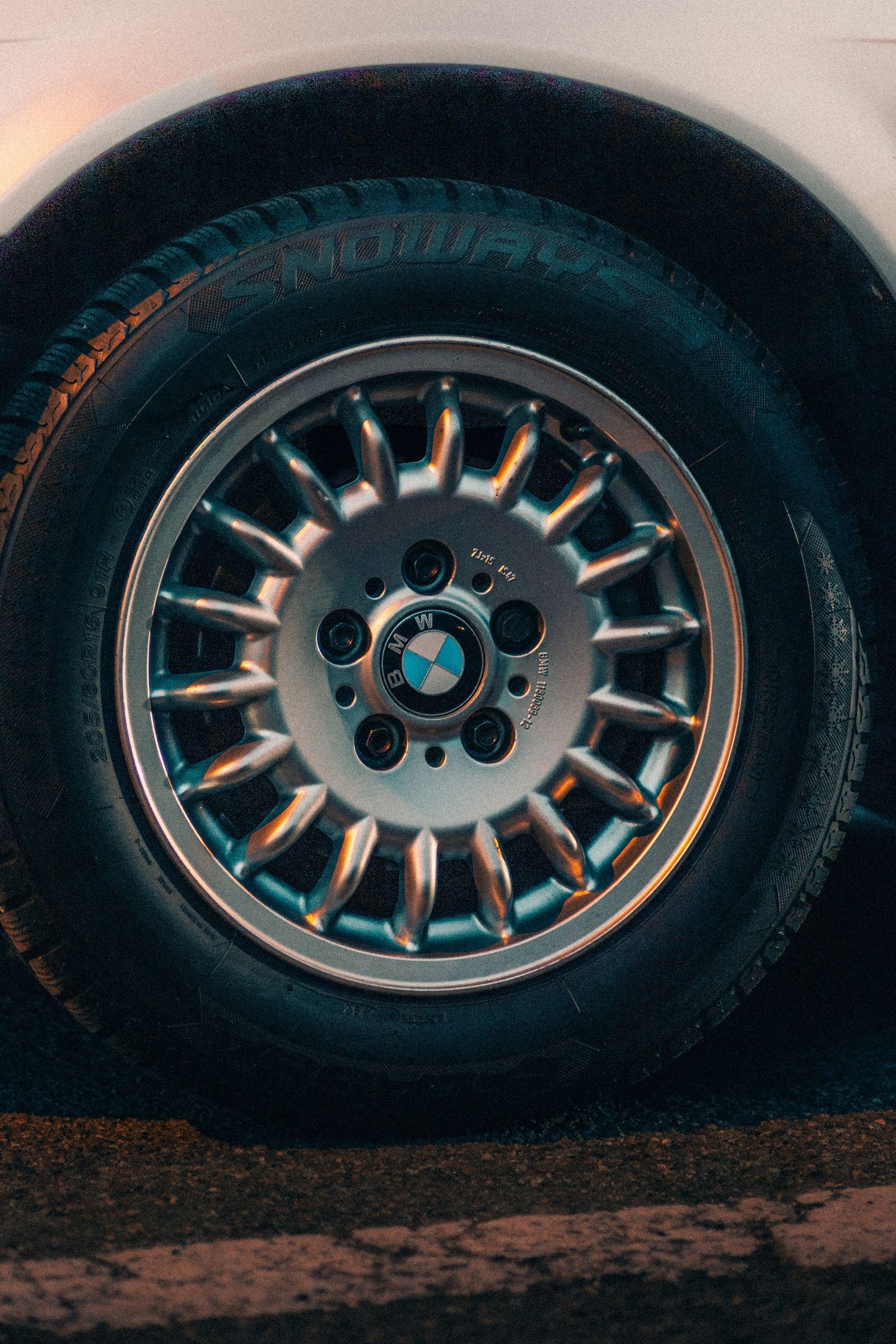 Close-up of a clean, detailed alloy wheel and tire